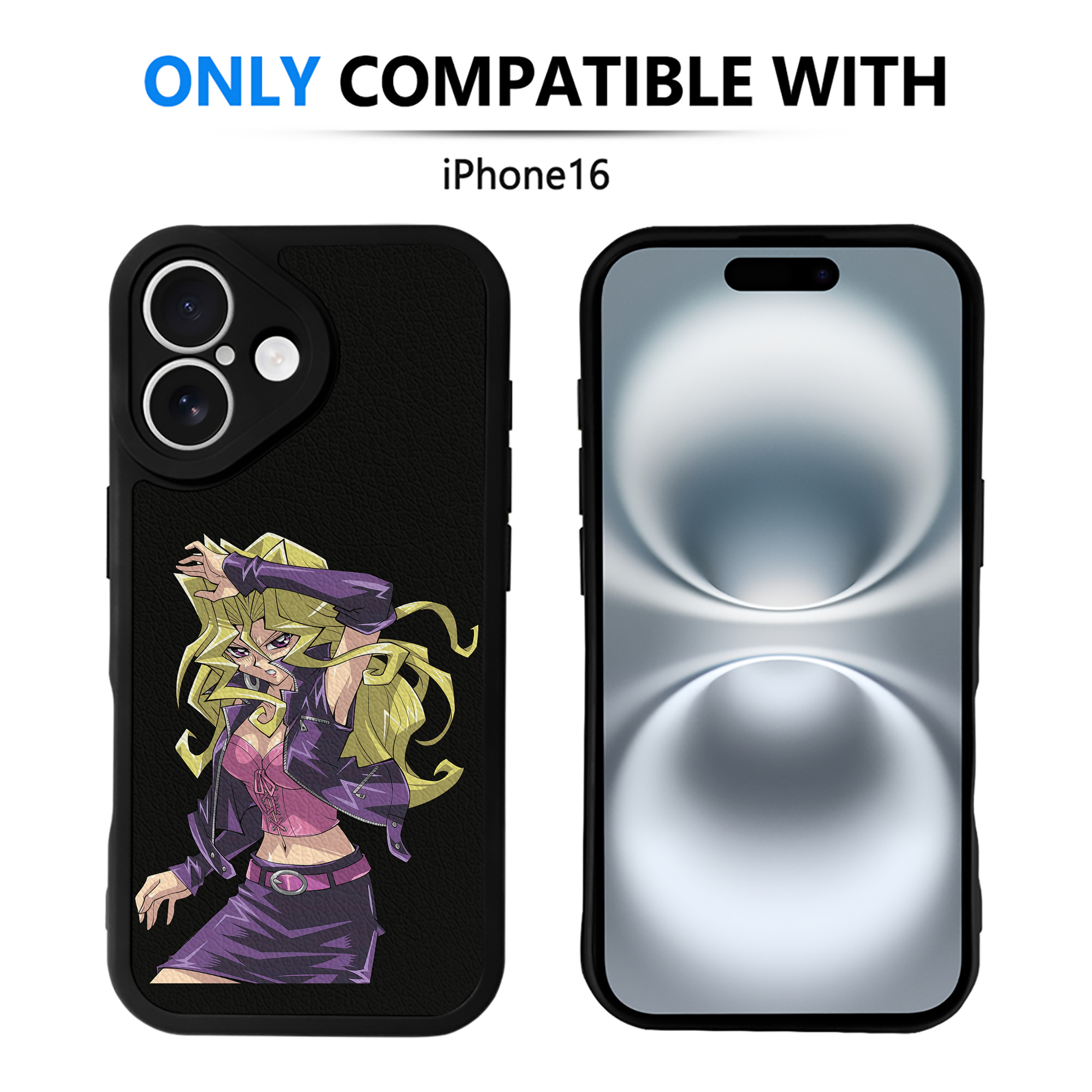 （画像用） 遊☆戯☆王 Yu-Gi-Oh! 【iPhone 16シリーズ対応】シリコンスマホケース（レザー調） 材質：シリコン